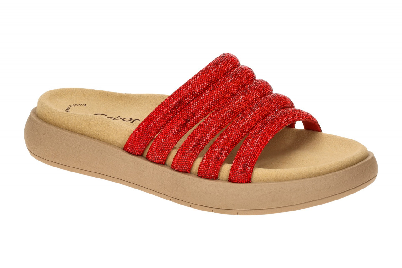 Gabor 63.752.85 Damen Pantoletten Fire Rot Strass HT Fu?bett Gummisohle 1 Gabor 63.752.85 Damen Pantoletten Fire Rot Strass HT Fu?bett Gummisohle