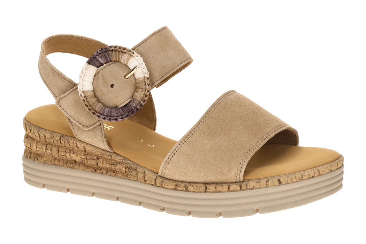 Gabor 82.706.30 Damen Sandalette beige sand Keilabsatz Klettverschluss Echtleder 1 Gabor 82.706.30 Damen Sandalette beige sand Keilabsatz Klettverschluss Echtleder