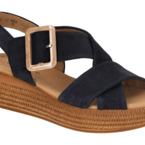 Gabor 64.572 - Damen Sandalette atlantik (brown) Keilabsatz - Echtleder - Kom...
