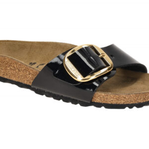 Birkenstock Damen Pantoletten Madrid Big Buckle 1027785 in Schwarz Patent Bla...