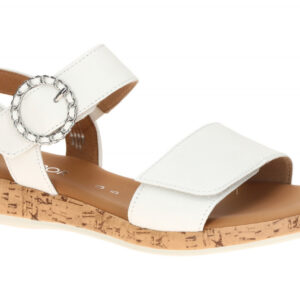 Gabor 82.734.50 Damen Sandalette Wei? Wedge Keilabsatz PU-Laufsohle