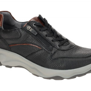 Waldl?ufer Herrenschuhe 718007 H-MAX Schwarz/Cognac Bequeme Schn?r Halbschuhe