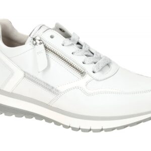 Gabor 86.378.50 Damen Sneaker wei?/silber - Extra Weit - Echtleder - OptiFit