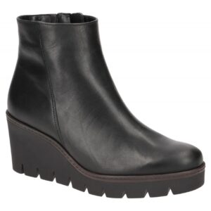 Gabor 74.780.27 - Damen Keilstiefelette Schwarz (Cognac) mit Gummisohle