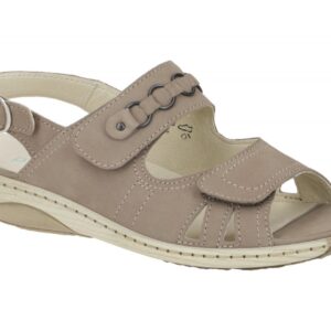 Waldl?ufer 210004 GARDA Damen Sandale Braun-Beige Klettverschluss Keilabsatz