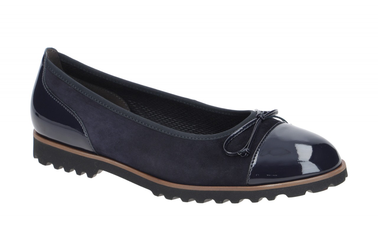 Gabor Damen Ballerinas 04.100.36 atlantik/cognac Echtleder Slipper 1cm Absatz 1 Gabor Damen Ballerinas 04.100.36 atlantik/cognac Echtleder Slipper 1cm Absatz