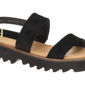 Paul Green Damen Sandale 6214-019 Schwarz Echtleder XL-Laufsohle Blockabsatz