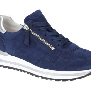 Gabor 66.528.36 Damen Halbschuhe Sneaker blau oceano silber - Extra Weit