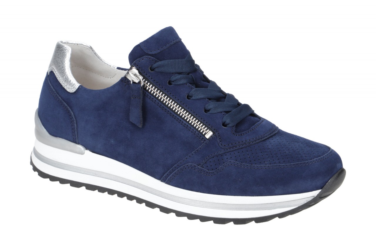 Gabor 66.528.36 Damen Halbschuhe Sneaker blau oceano silber - Extra Weit 1 Gabor 66.528.36 Damen Halbschuhe Sneaker blau oceano silber - Extra Weit