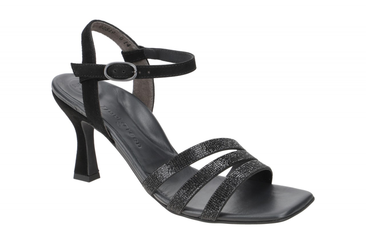 Paul Green Damen Sandalette 6058-02x Schwarz Velour Riemchensandalen 1 Paul Green Damen Sandalette 6058-02x Schwarz Velour Riemchensandalen