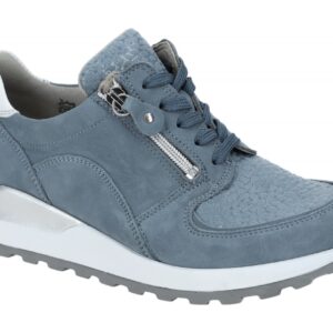 Waldl?ufer H64007 500 263 Hiroko Damen Halbschuhe Blau Denim bequeme OrthoTritt