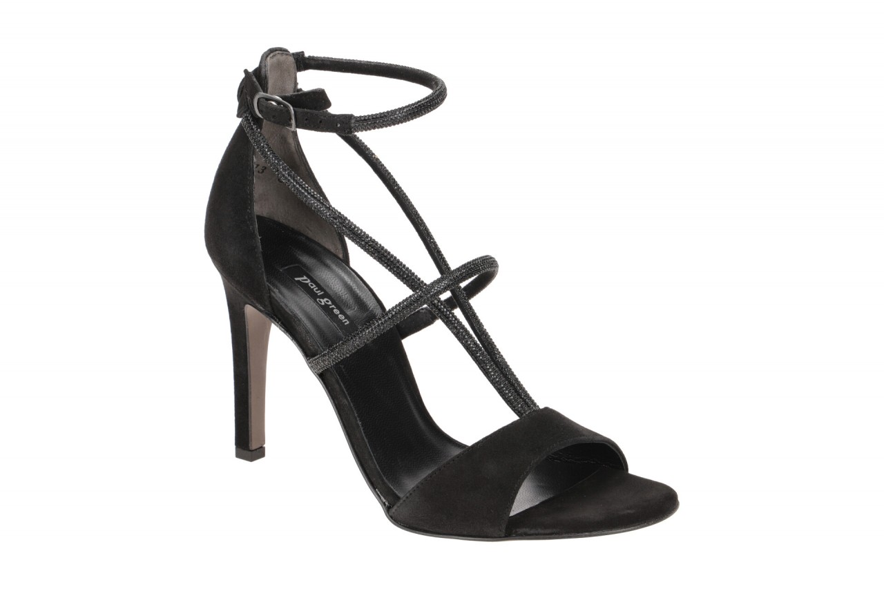 Paul Green Damen Sandalette 6039-01x Schwarz mit Schmucksteinchen - Echtleder... 1 Paul Green Damen Sandalette 6039-01x Schwarz mit Schmucksteinchen - Echtleder...