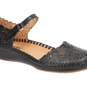 Pikolinos 655-0906 P. VALLARTA Damen Sandalette Schwarz - Echtleder Keilabsatz