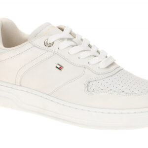 Tommy Hilfiger FW08795 YBS Damen Sneaker wei? uni - SPORTY CUPSOLE LEATHER