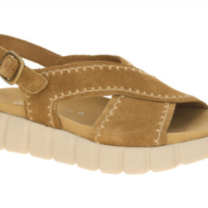 Gabor 82.891 Damen Sandalette braun walnut Keilabsatz flexibel