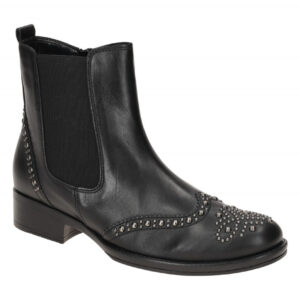 Gabor Damen Stiefeletten 51.606.27 schwarz mit Nieten - bequeme Chelsea Boots
