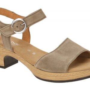 Gabor Sandalette 82.071.34 Riemchen Plateau-Sandalette Braun Sesamo Textil Fu...