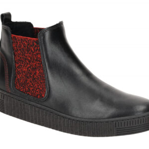 Gabor 53.731.25 Damen Stiefeletten Schwarz/Rot Best Fitting Keilabsatz