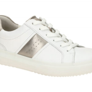 Gabor 83.360.21 Damenschuhe Sneaker wei?/puder Wechselfu?bett & graumetallic