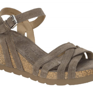 Panama Jack Damen Sandale Vera B5 Grau Piedra Stone Wedge Keilabsatz 4,5cm