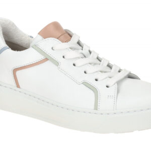 Gabor 63.210.20 Damen Sportliche Halbschuhe in Wei? mit Pastell-Streifen