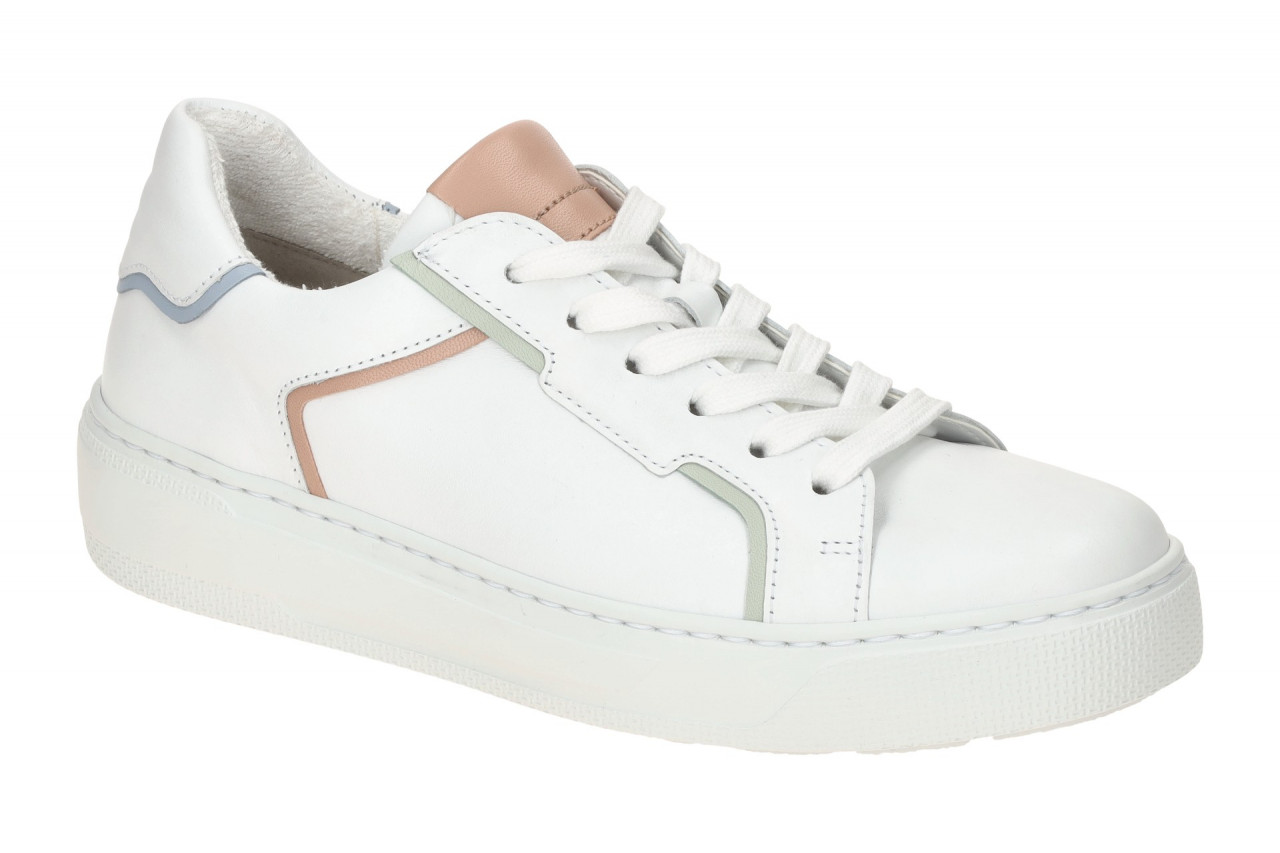 Gabor 63.210.20 Damen Sportliche Halbschuhe in Wei? mit Pastell-Streifen 1 Gabor 63.210.20 Damen Sportliche Halbschuhe in Wei? mit Pastell-Streifen