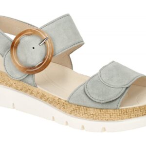 Gabor Damen Sandalette 43.723.19 Grau Pino Keilabsatz Klettverschluss