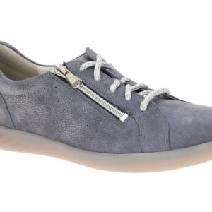 Waldl?ufer 947001 bequeme Schn?r- Halbschuhe grau-blau jeans/silber mit extra...