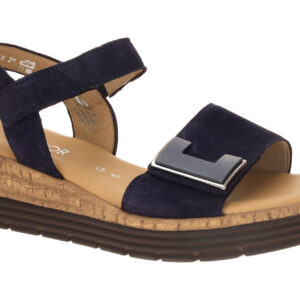 Gabor 82.700.46 Damen Sandalette Dunkelblau Wedge Klettverschluss