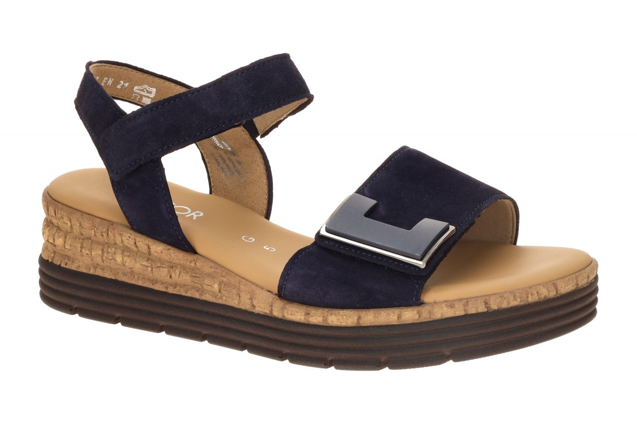 Gabor 82.700.46 Damen Sandalette Dunkelblau Wedge Klettverschluss 1 Gabor 82.700.46 Damen Sandalette Dunkelblau Wedge Klettverschluss