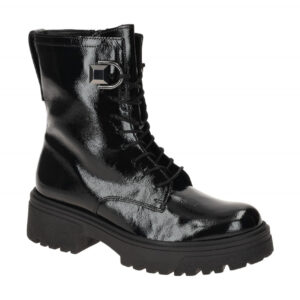 Gabor 71.761 Schwarz Altsilber Damen Stiefeletten Best Fitting Knautschlack