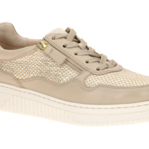 Gabor 86.408.63 Beige Halbschuhe Sneaker Flechtmuster Metallic XL-ExtraLight
