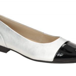 Gabor 51.351 Damen Halbschuhe Silber/Schwarz Best Fitting Ballerinas