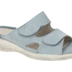 Waldl?ufer 811503 MERLE Damenschuhe Pantoletten Blau Sky/Silber bequem & leicht