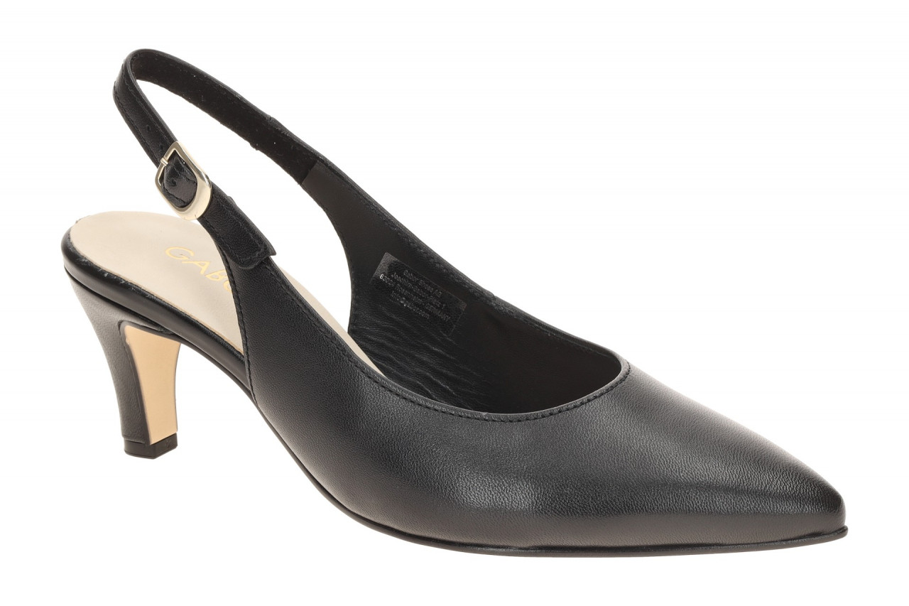 Gabor Sling Pumps 81.590.27 Schwarz Echtleder Trichterabsatz 5,5cm 1 Gabor Sling Pumps 81.590.27 Schwarz Echtleder Trichterabsatz 5,5cm