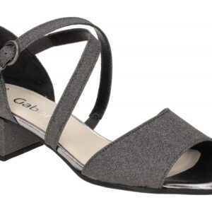 Gabor 41.760 Damen Sandalette Grau - argento, funkel Effekt, Echtleder-Innenf...