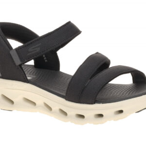 Skechers 141269 BKW GO WALK GLIDE SANDALE - ELLA Schwarz Vegan GOGA MAT - Damen