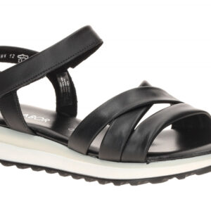 Gabor 82.844 Schwarz Damen Sandalette Keilabsatz Klettverschluss Nappa Echtleder