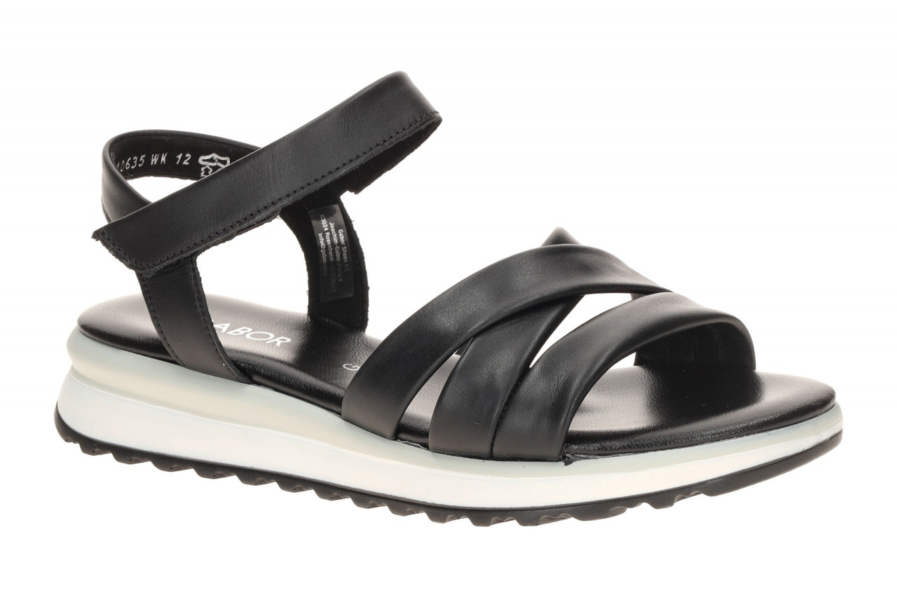 Gabor 82.844 Schwarz Damen Sandalette Keilabsatz Klettverschluss Nappa Echtleder 1 Gabor 82.844 Schwarz Damen Sandalette Keilabsatz Klettverschluss Nappa Echtleder