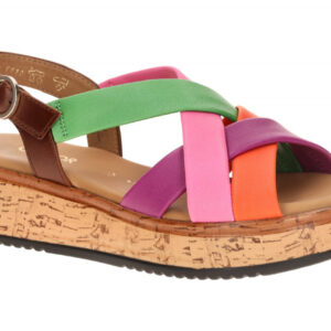 Gabor Damen Sandalette 82.743.25 Mehrfarbig - carrot / camel Plateau Sandalen