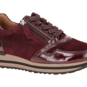 Gabor 6021.01.003 Damen Plateau Sneakers Mulberry Rot bequeme Schn?r-Halbschuhe