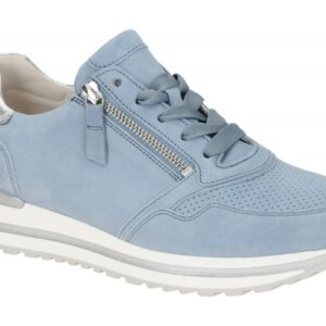 Gabor 66.528.86 TURIN Damenschuhe Sneaker Azur/Silber Extra Weit - Komfort Fu...