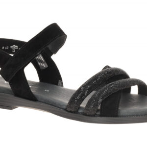 Gabor 85.501 Damen Sandalette Schwarz mit Klettverschluss und Blockabsatz