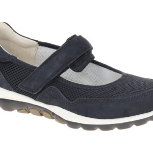 Gabor 86.961.36 ROLLINGSOFT Damenschuhe Ballerina Mary Jane Blue Nubuck Textil