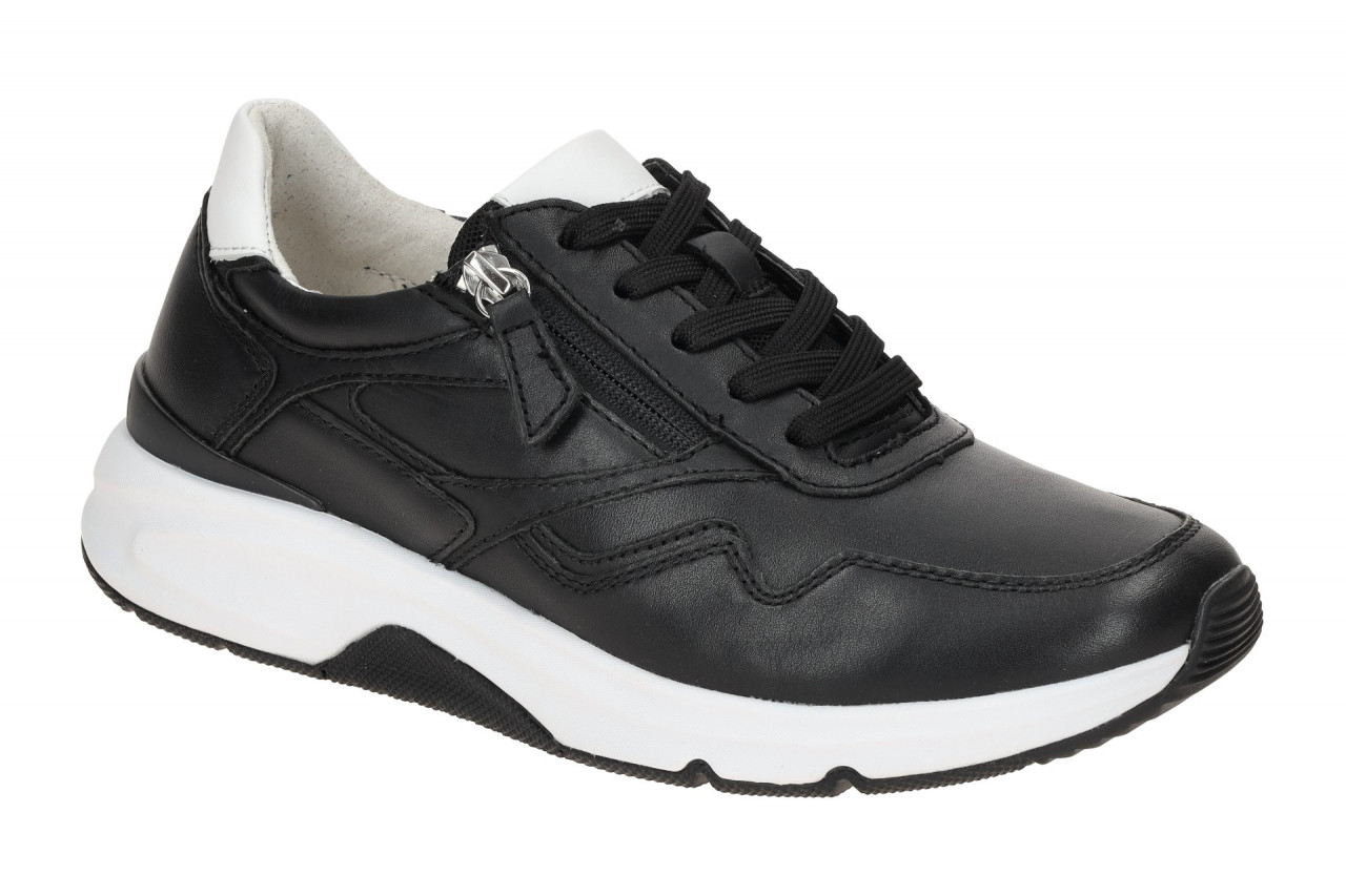 Gabor 66.896.67 Rollingsoft Damen Sneaker Schwarz/Wei? Echtleder Comfort Fu?bett 1 Gabor 66.896.67 Rollingsoft Damen Sneaker Schwarz/Wei? Echtleder Comfort Fu?bett