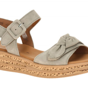 Gabor 84.553.11 Damen Sandalette Schilf Gr?n Riemchen Wedge Plateau Sandale