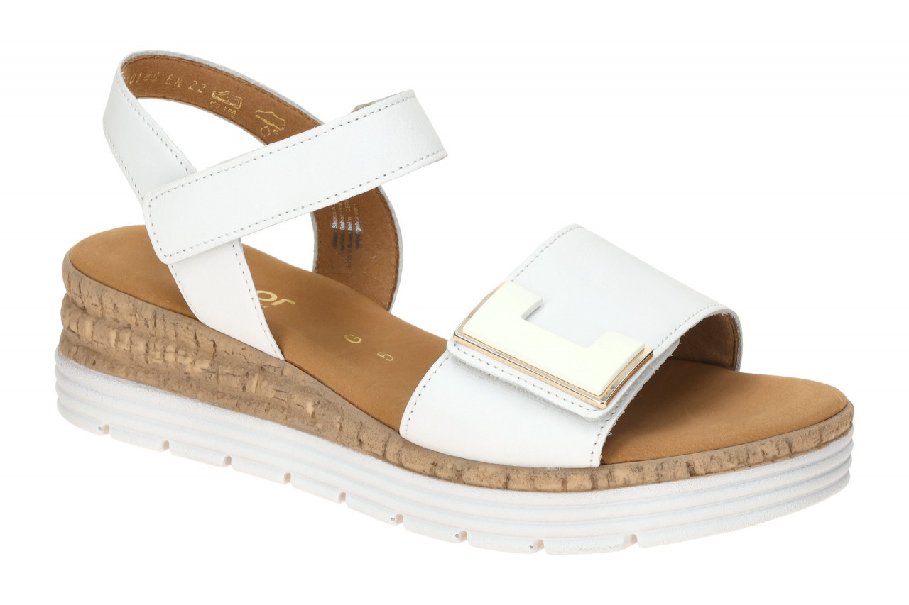 Gabor Damen Sandalette 82.700.50 Wei? Gold Keilabsatz Echtleder 1 Gabor Damen Sandalette 82.700.50 Wei? Gold Keilabsatz Echtleder