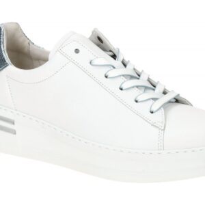 Gabor 66.395.52 FLORENZ Halbschuhe Wei?/Azur Damen Sneaker PU Laufsohle