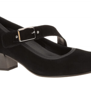 Gabor 3013 Spangenpumps Schwarz Velourleder Wechselfu?bett Rund H - Extra Weit