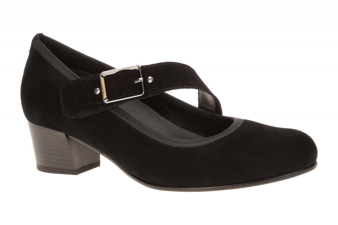 Gabor 3013 Spangenpumps Schwarz Velourleder Wechselfu?bett Rund H - Extra Weit 1 Gabor 3013 Spangenpumps Schwarz Velourleder Wechselfu?bett Rund H - Extra Weit